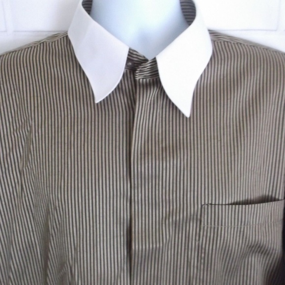 Biani of Italy Button Down Striped Dress Shirt - Picture 1 of 6
